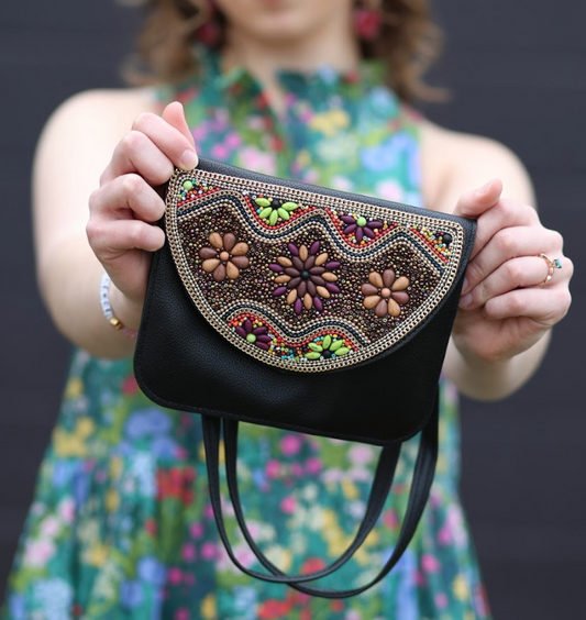 Artisan Beaded Crossbody