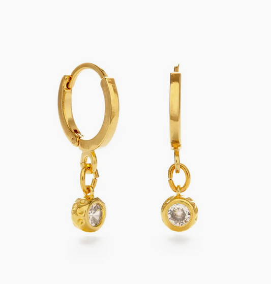 Crystal Huggie Hoops