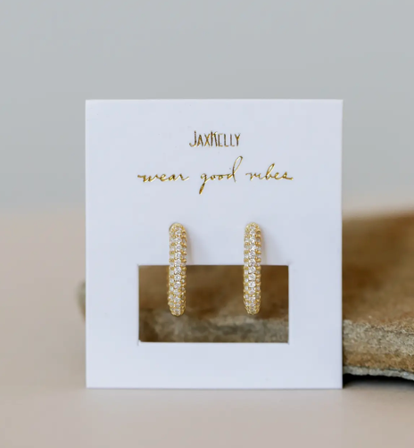 Pave Gold Hoops