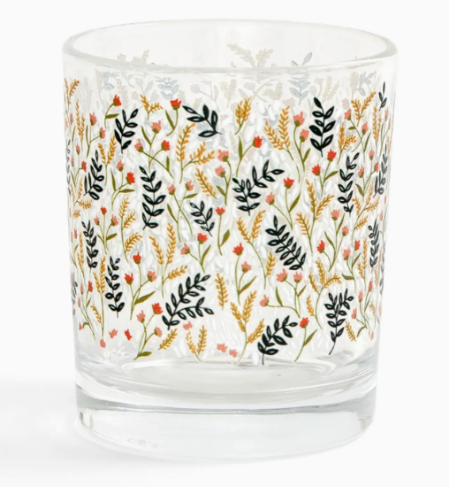 Floral Short Juice Glasses