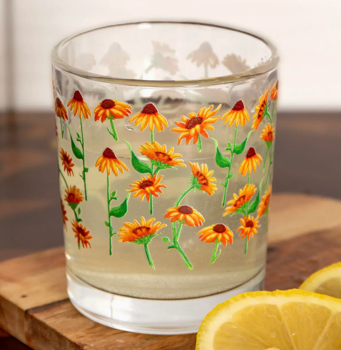 Floral Short Juice Glasses