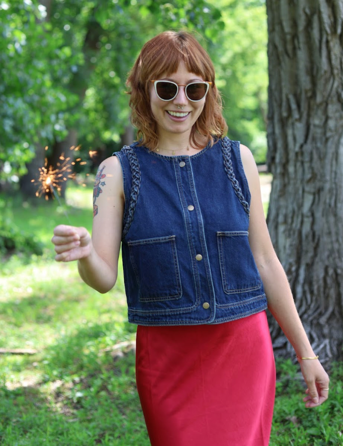 Braided Denim Vest