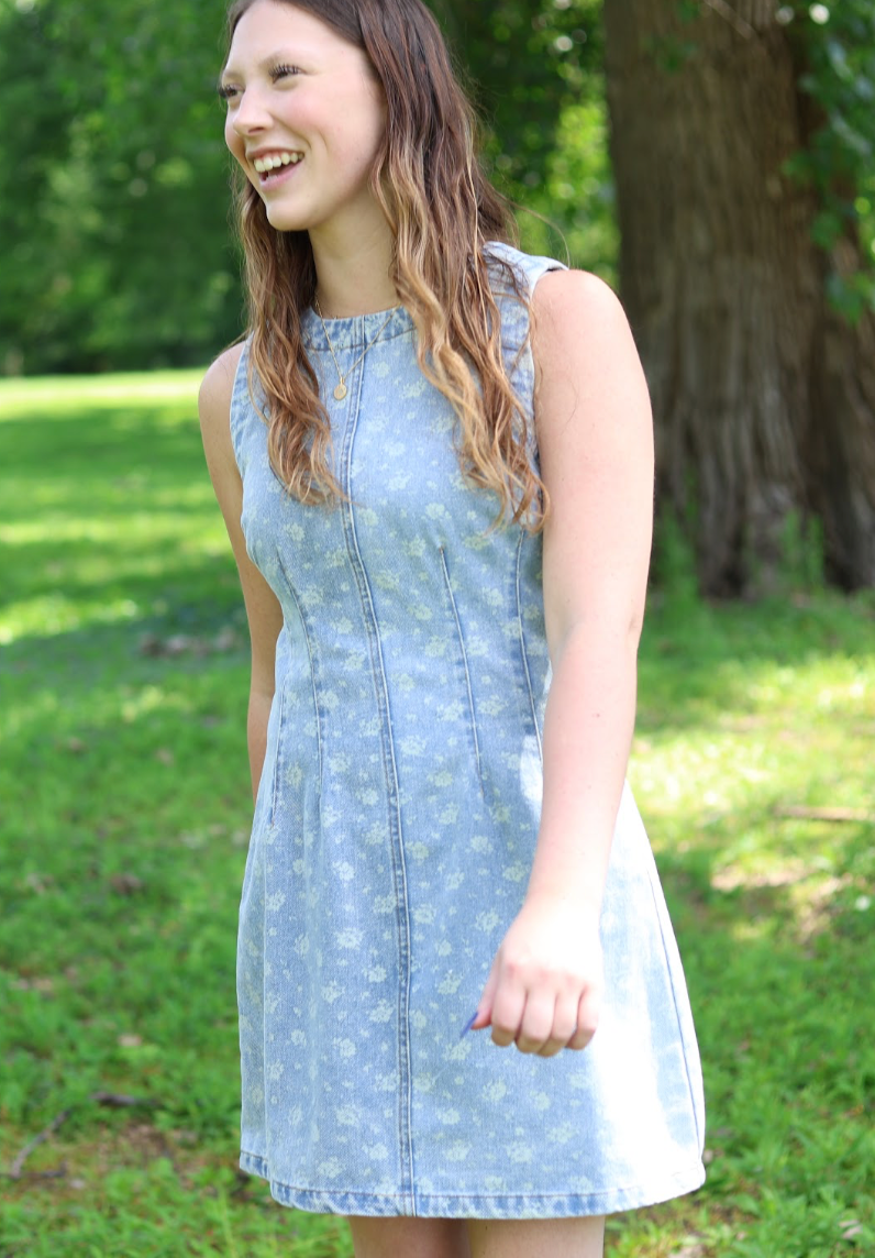 Floral Denim Dress