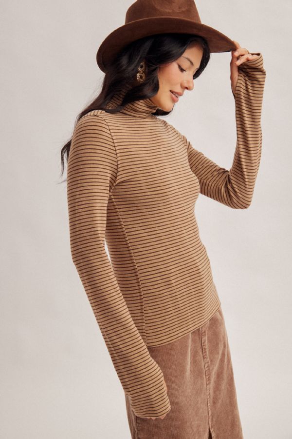 Striped Turtleneck Top