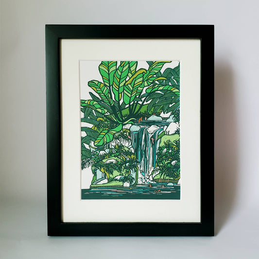 Tropical Waterfall Landscape Print