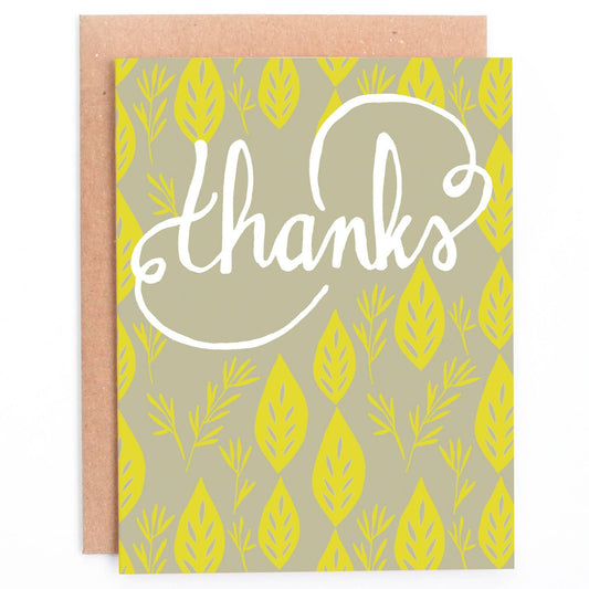 Leaf Pattern Thanks Card