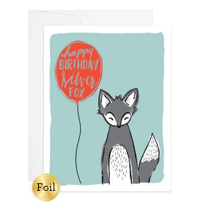 Silver Fox Happy Birthday Card