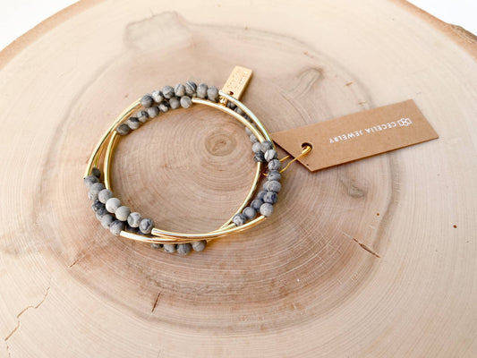 Gemstone Triple Wrap Bracelets